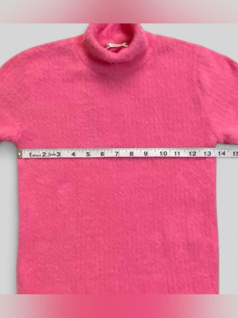 Zara Pink Eyelash Knit Mock Neck Sweater Fuzzy Girly Top - Picture 4 of 8